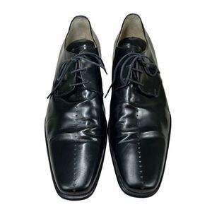Pal Zileri Black Leather Derby Oxford Dress Shoes Size 11.5